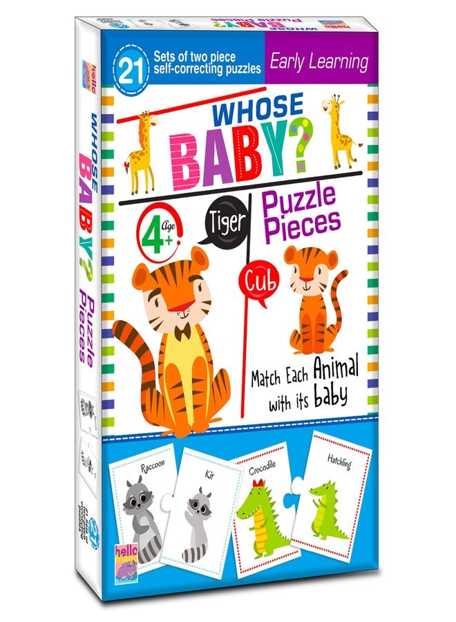 BRIJBASI Whose Baby Jigsaw Puzzle? Connecting 2-Piece (Set of 21 pcs) for Kids, Childrens and Toddlers - Early Learning Educational Brain Booster with Fun and Engaging - Ages 4+ - Image 1